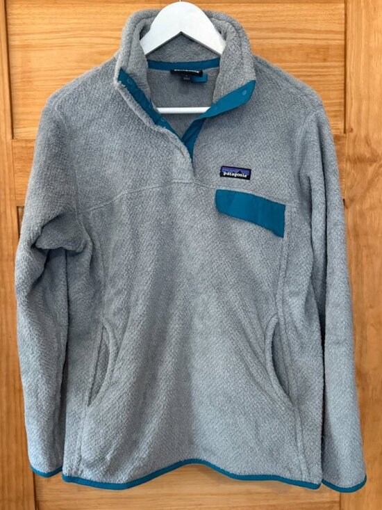 Patagonia Sweaters - Patagonia Retool Snap T Fleece Gray Teal Pullover Women's size L